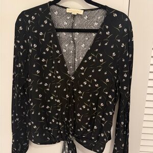 Lovestitch Black and White Floral Blouse